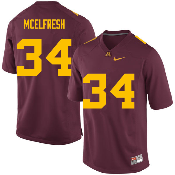 Men #34 Logan McElfresh Minnesota Golden Gophers College Football Jerseys Sale-Maroon